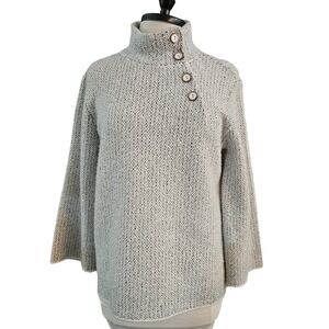 Habitat Pullover Sweater W/ Button Accents‎ Women's Size Xs Wool Blend  #89958
